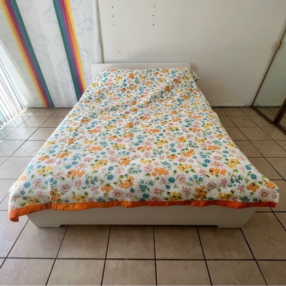 VINTAGE Cannon floral print polyester blanket - Picture 5 of 6